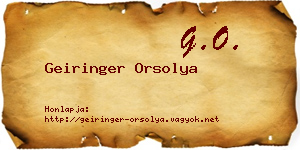 Geiringer Orsolya névjegykártya